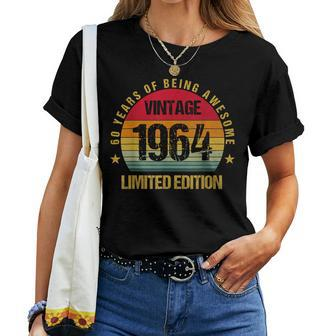 60 Years Old Sixty 1964 Vintage 60Th Birthday Cute Women T-shirt - Monsterry