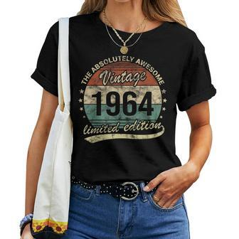 60Th Birthday Absolutely Awesome Vintage 1964 Man Or Woman Women T-shirt - Monsterry