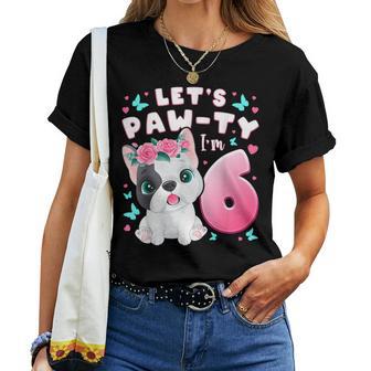 6Th Birthday Girl 6 Year Dog Puppy Number 6 Women T-shirt - Monsterry DE