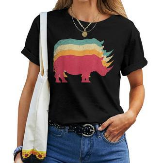 70'S 80'S Style Retro Rhino Rhinoceros Vintage Dad Mom Women T-shirt - Monsterry AU