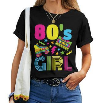 80S Girl 1980S Theme Party 80S Costume Outfit Girls Women T-shirt - Seseable