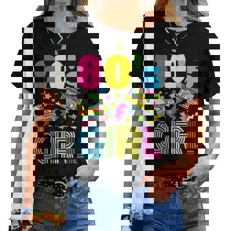 80S Girl 1980S Theme Party 80S Costume Outfit Girls Women T-shirt - Seseable