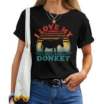 80S Retro Vintage Style I Love My Donkey Women T-shirt - Monsterry UK