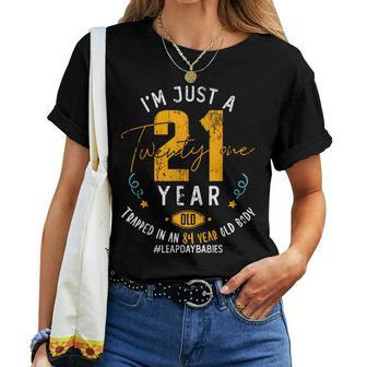 84 Years Old Leap Year Birthday 21 Leap Day Women T-shirt | Mazezy