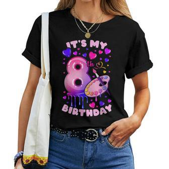 8Th Birthday Girl 8 Years Painting Art Number 8 Women T-shirt - Thegiftio UK