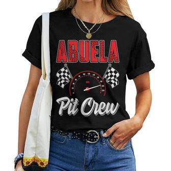Abuela Pit Crew Race Car Birthday Party Racing Family Women T-shirt - Monsterry