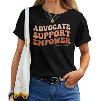 Advocate Support Empower Groovy Social Worker Graduation Women T-shirt - Seseable