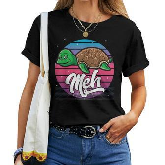 Aesthetic Vaporwave Japanese Otaku Meme Meh Sea Turtle Women T-shirt - Monsterry UK