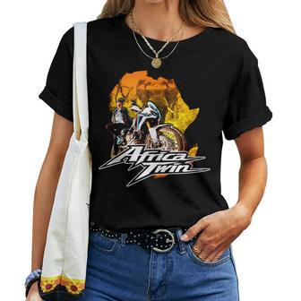 Africa Touring Twin Motorcycle Nature Woman Women T-shirt - Monsterry UK