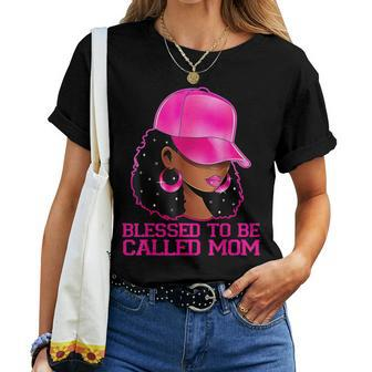 African American Afro Blessed To Be Called Mom Women T-shirt - Thegiftio UK