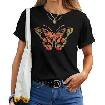African Style Butterfly With Kente Pattern Women T-shirt - Monsterry