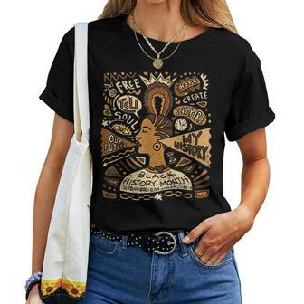 Afro Woman Black History Month African American Women T-shirt | Mazezy