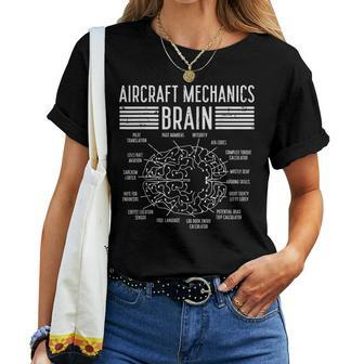 Aircraft Mechanics Brain Fun Airplane Maintenance Women Women T-shirt - Monsterry CA
