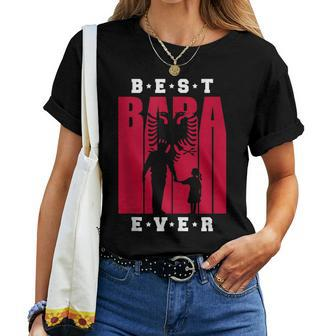 Albanian Dad Of Girl Fathers Day Albania Flag Shqiptar Baba Women T-shirt - Monsterry CA