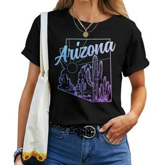 Arizona Az Pride Cactus Desert State Map Women T-shirt | Mazezy UK