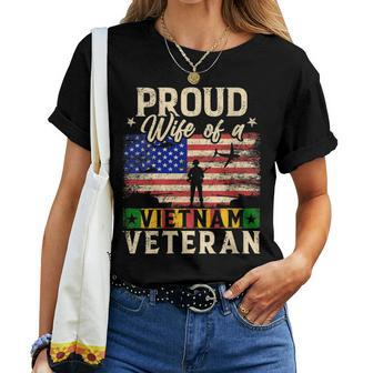 Army Military Navy Proud Wife Of A Vietnam Veteran Wife Women T-shirt - Monsterry CA