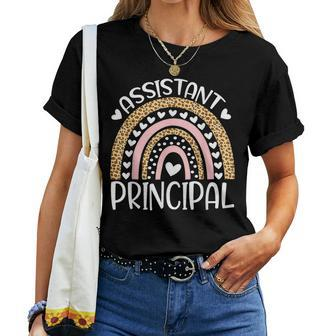 Assistant Principal Back To School First Day Rainbow Leopard Women T-shirt - Seseable