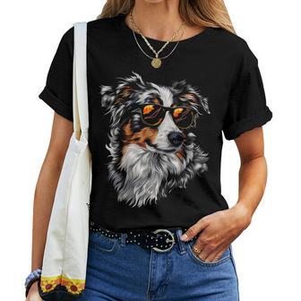 Australian Shepherd Sonnenbrille Lustig Hund Mama Papa T-shirt Frauen - Geschenkecke