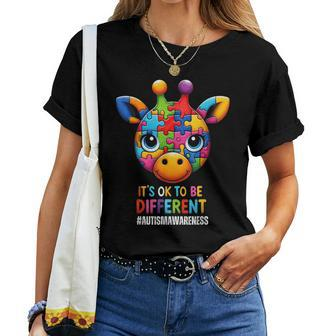 Autism Awareness Giraffe It's Ok To Be Different Women T-shirt | Mazezy CA