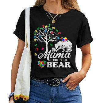 Autism Awareness Mama Bear Support Autistic Autism Mom Women T-shirt - Monsterry CA