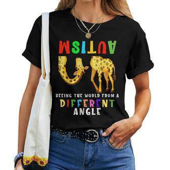 Autism Awareness Seeing The Giraffe World View Women T-shirt | Mazezy