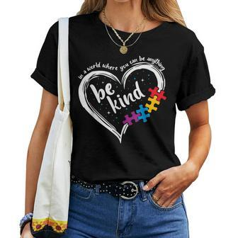 Autism Be Kind Blue Be Kind Autism Awareness Women T-shirt - Monsterry