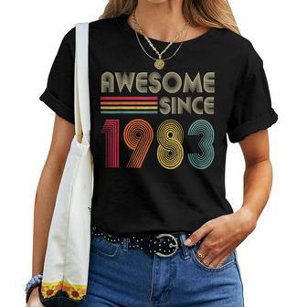 Awesome Since 1983 40Th Birthday Retro Vintage Women Women T-shirt - Monsterry
