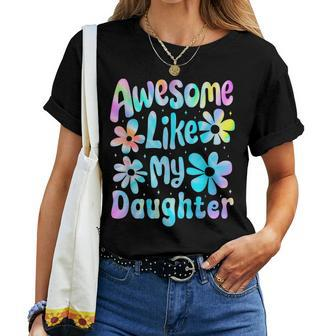 Awesome Like My Daughter Mommy Groovy Graphic Mother's Day Women T-shirt - Thegiftio UK