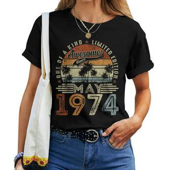 Awesome Since May 1974 Vintage 50Th Birthday Women T-shirt - Seseable