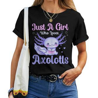 Axolotl Girls Just A Girl Who Loves Axolotls Women T-shirt - Thegiftio UK