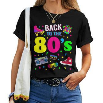 Back To 80'S 1980S Vintage Retro Eighties Costume Party Women T-shirt - Monsterry