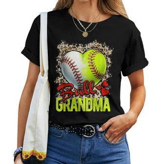 Ball Grandma Softball Grandma Baseball Grandma Women T-shirt - Seseable