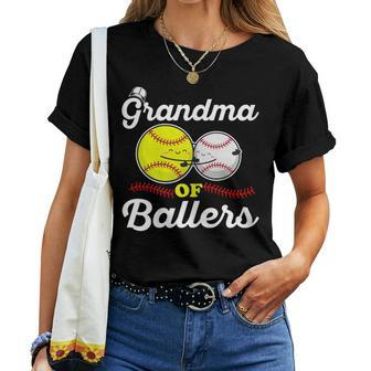 Ballers Family Quote For Your Baseball Softball Grandma Women T-shirt - Monsterry CA