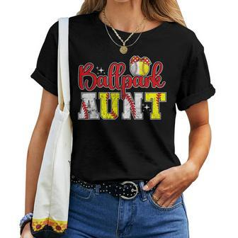 Ballpark Aunt Softball Baseball Aunt Women T-shirt - Seseable