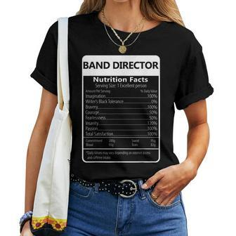Band Director Nutrition Facts Sarcastic Graphic Women T-shirt - Monsterry