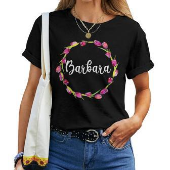Barbara Name For Tulip Wreath Women T-shirt - Seseable