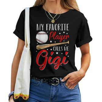 Baseball My Favorite Player Calls Me Gigi Heart Grandma Women T-shirt - Monsterry AU