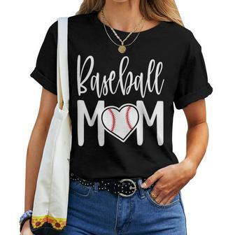 Baseball Mom Heart For Sports Moms Women T-shirt - Seseable