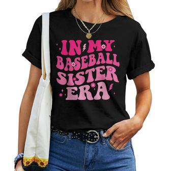 In My Baseball Sister Era Groovy Baseball Sister Women T-shirt - Thegiftio UK