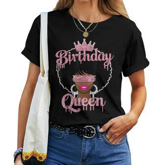 Beautiful Afro Birthday Queen Women T-shirt - Seseable
