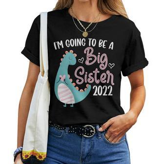 Become Big Sister 2022 Dinosaur Big Sis Women T-shirt - Monsterry