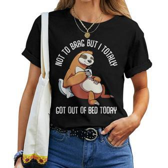 Got Out Of Bed Today Sloth Animal Sleepy Lazy People Women T-shirt - Monsterry CA