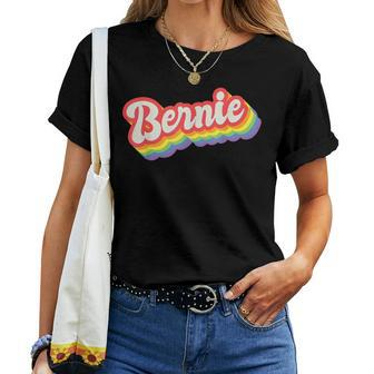 Bernie Pride Month Lgbtq Rainbow Flag Name Personalised Women T-shirt - Monsterry UK
