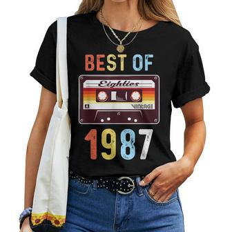 Best Of 1987 Retro Vintage Cassette Tape Women Women T-shirt - Monsterry