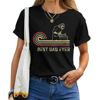 Best Dad Ever Blacksmith Dad Retro Blacksmithing Metalworker Women T-shirt - Monsterry AU