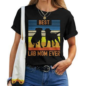 Best Lab Mom Ever Black Yellow Chocolate Matching Parents Women T-shirt - Monsterry