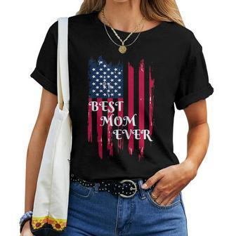 Best Mom Ever American Flag T Women T-shirt - Monsterry