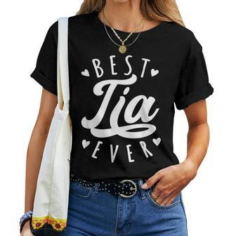 Best Tia Ever Modern Calligraphy Font Mother's Day Tia Women T-shirt - Thegiftio UK