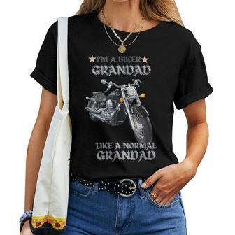 Biker Grandad Much Cooler Ever Motorbike Dad Women T-shirt - Monsterry CA