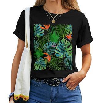 Birds Of Paradise Tropical Floral Pattern Printed Women T-shirt - Monsterry DE